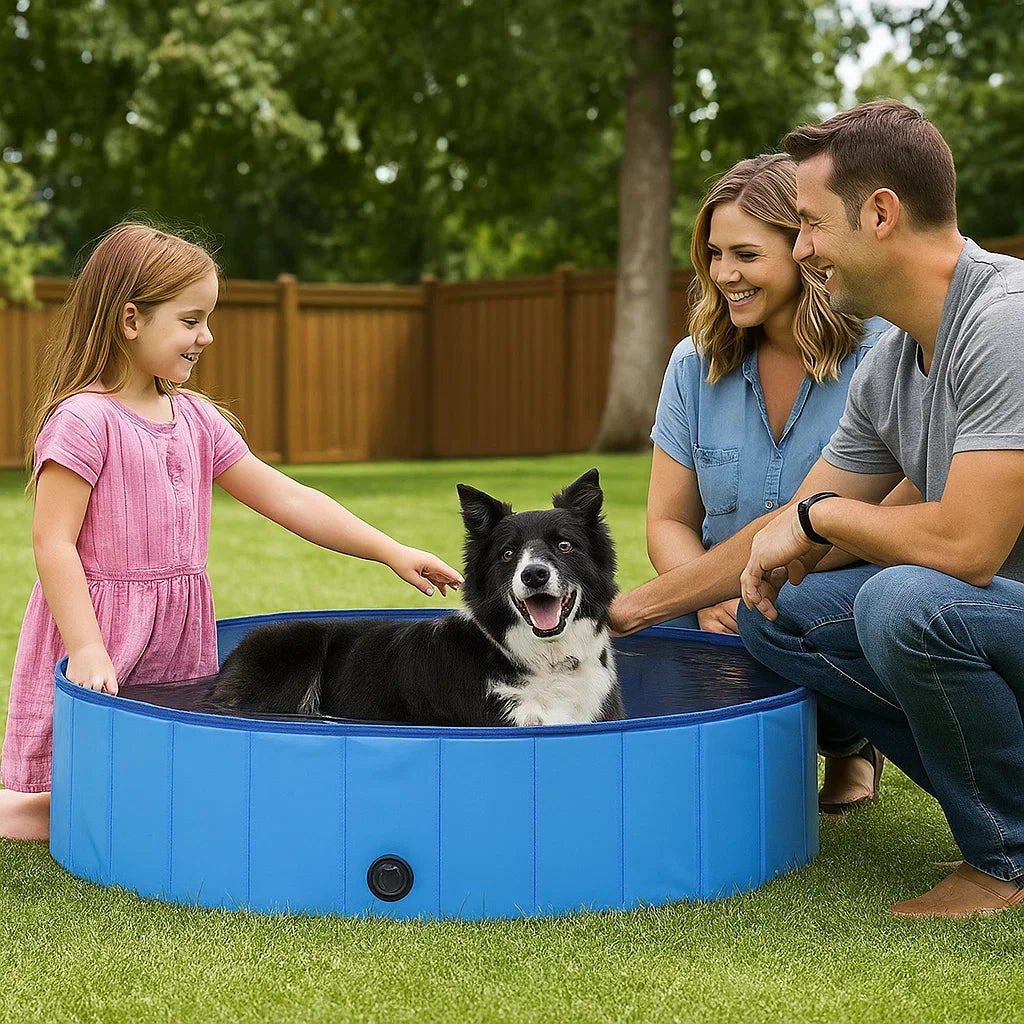 Piscina Portatile Blu per Cani Robusta Facile da Svuotare e Pulire 120 X 30