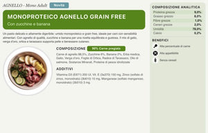 Umido Agnello Grain Free — con Zucchine e Banana
